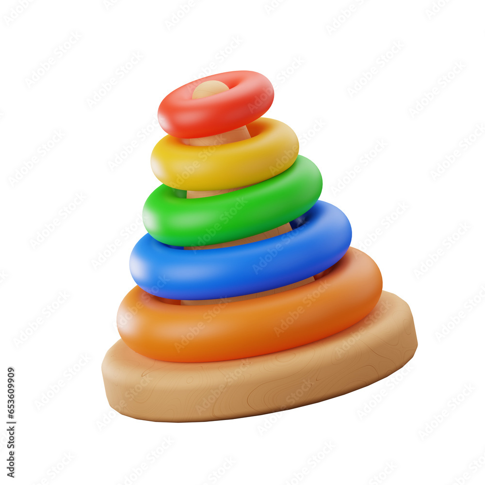 Stacking Ring Kids Education Toys 3D Illustrations Stacking Ring Kids Education Toys 3D Illustrations