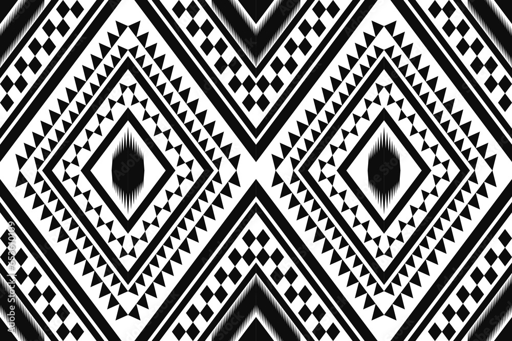 ikat and geometric seamless pattern. black and white ethnic oriental traditional background. Aztec style illustration design for carpet, wallpaper, clothing, wrapping, batik, and fabric. ikat and geometric seamless pattern. black and white ethnic oriental traditional background. Aztec style illustration design for carpet, wallpaper, clothing, wrapping, batik, and fabric.