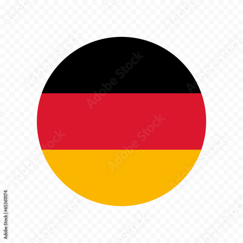 Round flag of Germany  national symbol. Vector illustration on a transparent background.