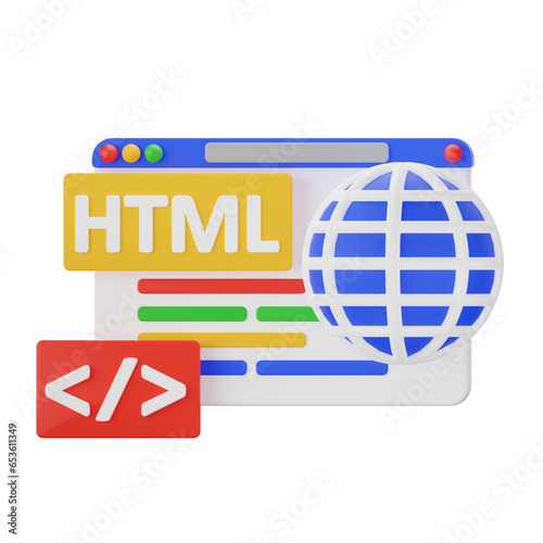 HTML Coding 3D Illustrations
