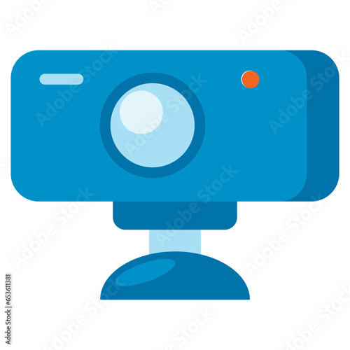 Web Cam Communicating Sticker Color 2D Color Illustrations