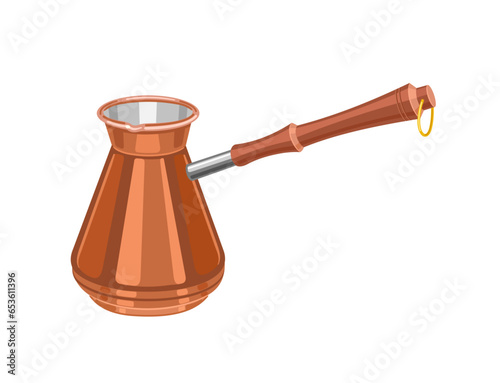 Classic Turk for making coffee. Vector illustration on white background