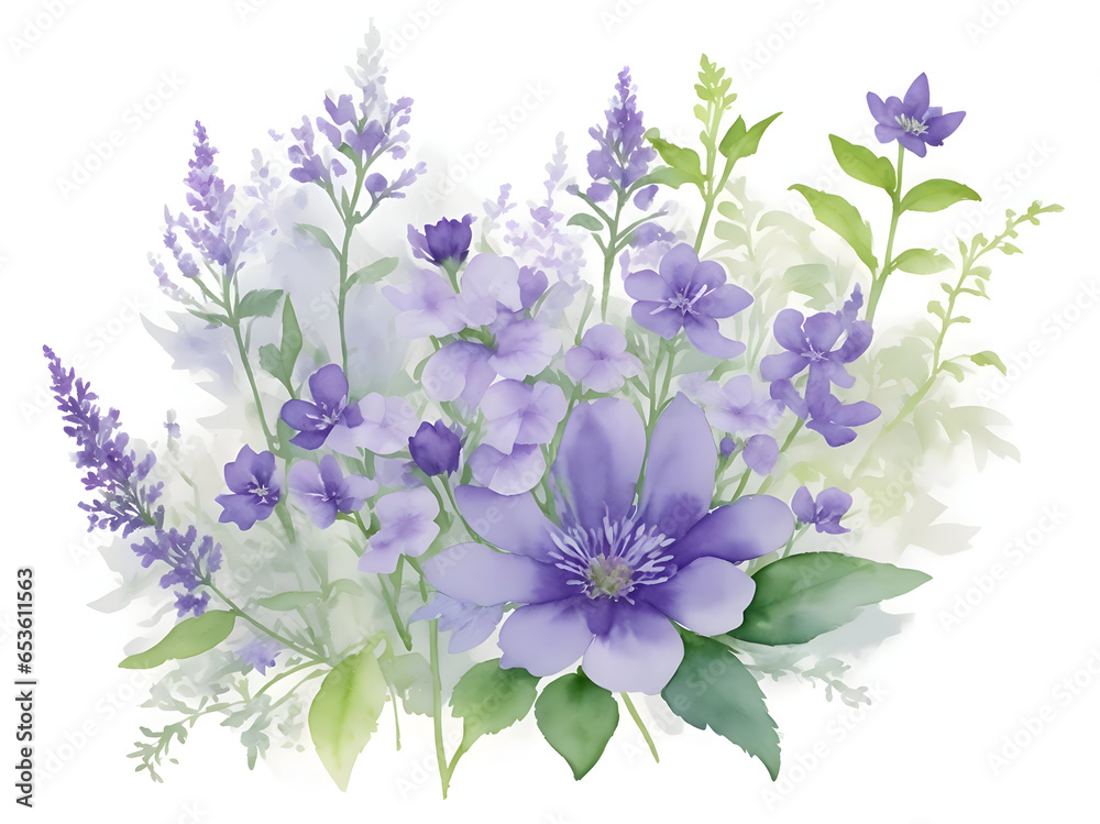 bouquet of purple flowers wallpaper, ai generative bouquet of purple flowers wallpaper, ai generative