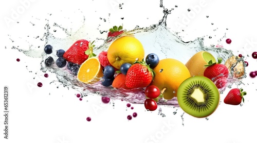 fruits with water splash on white background  fresh  water  fruit  food  background  citrus  splash  liquid  drop  