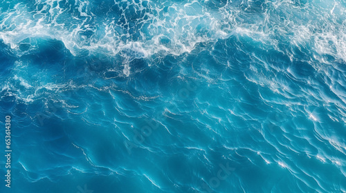 Sea surface aerial view. Blue waves and water surface texture. blue sea background. Nature background
