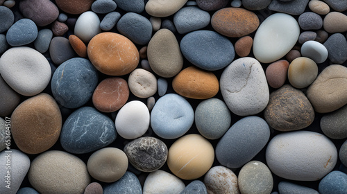 Smooth round pebbles sea textured background. photo