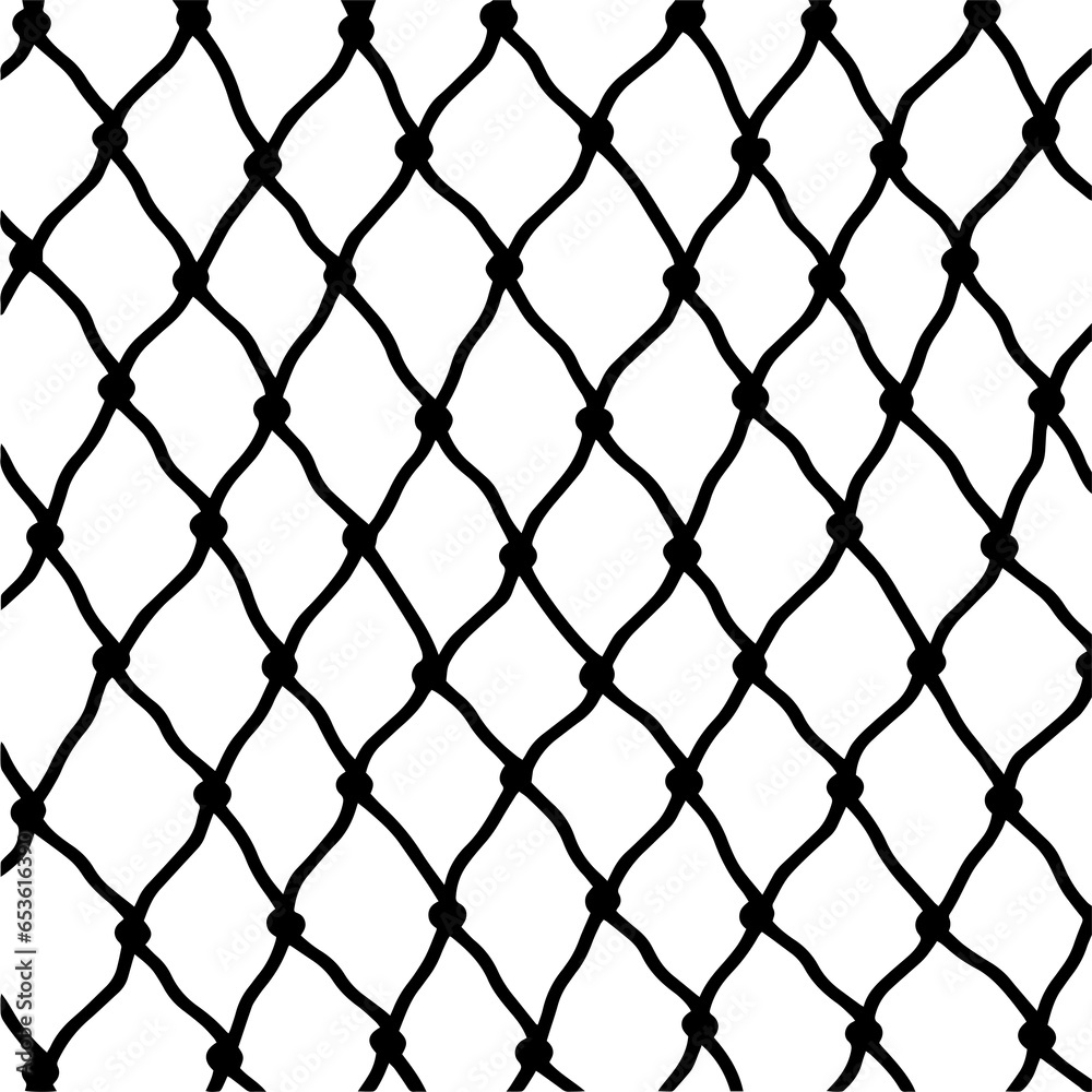 Wire Fence, Industrial Fence, Chain Fence Illustration on a transparent background