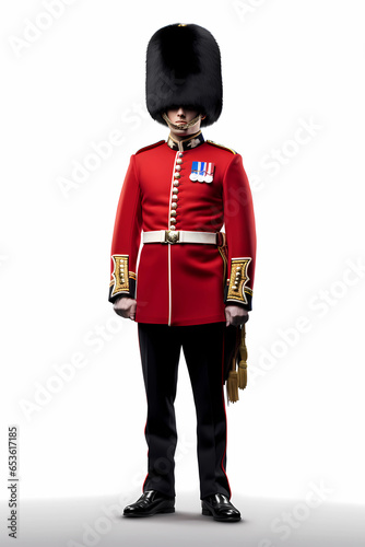 Illustration of a British Royal Guard soldier. United Kingdom