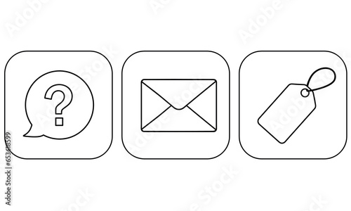 Icon set of chat chat discount logos symbol panel category for site internet order home interior vector illustration
