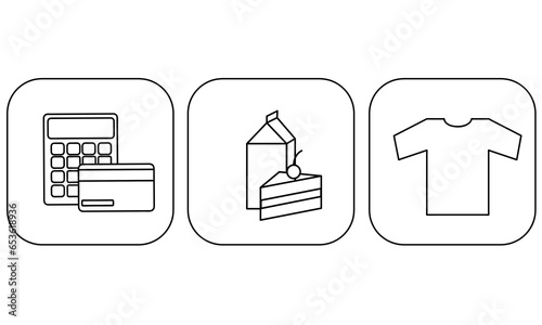 Finance shopping icons symbol set for website pictogram vector illustration