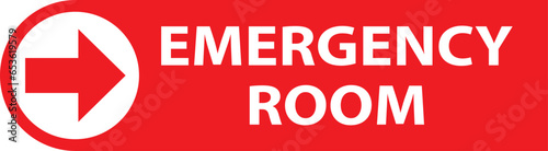Emergency room direction sign vector
