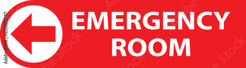 Emergency room direction sign vector