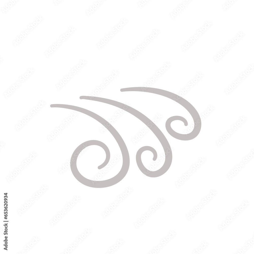 Doodle wind blow icon vector Doodle wind blow icon vector