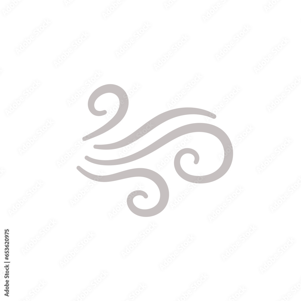 Doodle wind blow icon vector Doodle wind blow icon vector