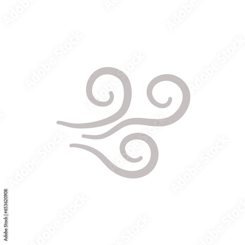 Doodle wind blow icon vector
