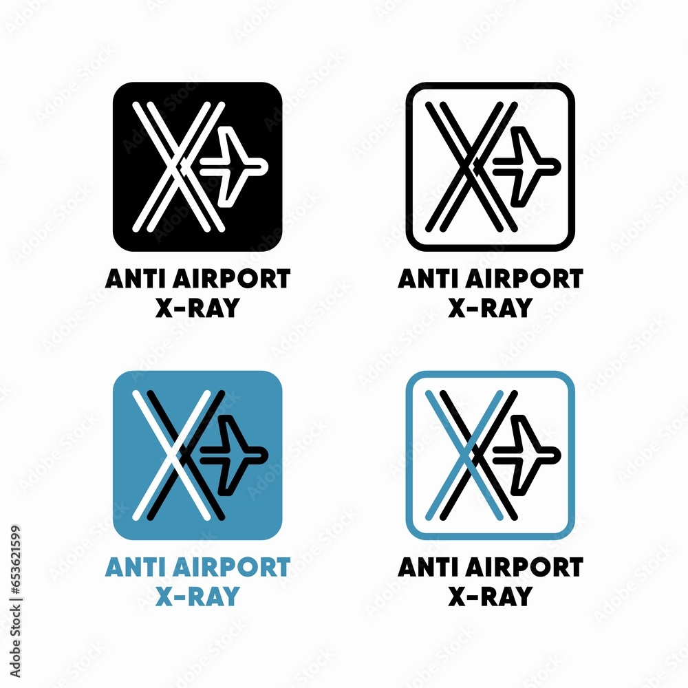 Anti airport X-RAY vector information sign Anti airport X-RAY vector information sign