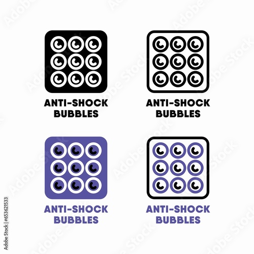 Anti shock-bubbles vector information sign