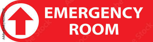 Emergency room direction sign vector