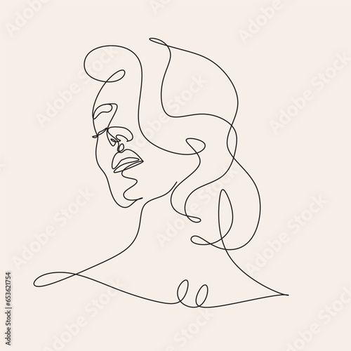 Line art woman face draw. elegant minimalist abstract women face for fashion illustration