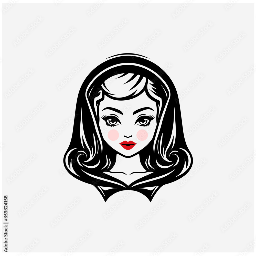 Female face simple vector illustration Female face simple vector illustration