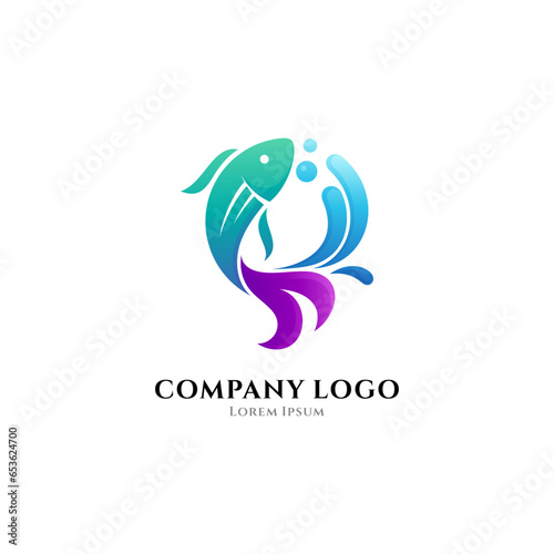 Fish logo design template