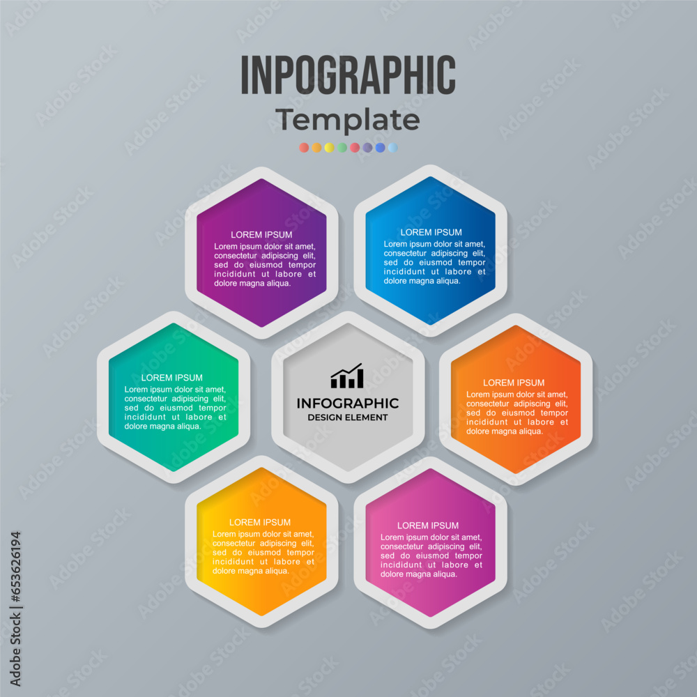 vector abstract 3d paper infographic elements. Hexagon infographic vector abstract 3d paper infographic elements. Hexagon infographic