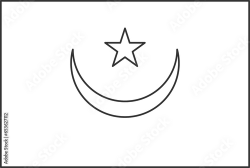 Mauritania flag, for color the flag. Draft flag.
