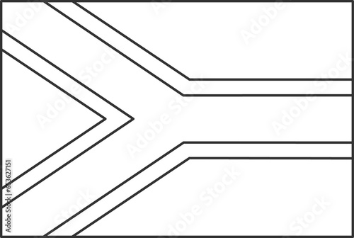 South Africa flag, for color the flag. Draft flag.