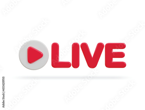 3d social media live streaming icon