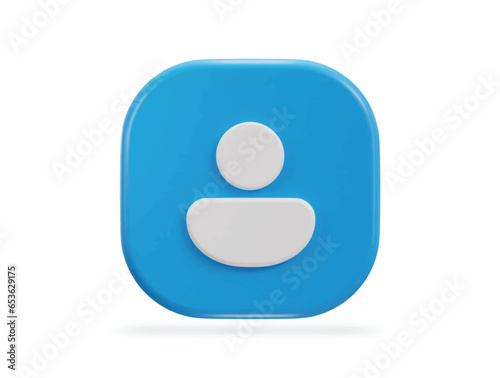 3d user profile icon illustration