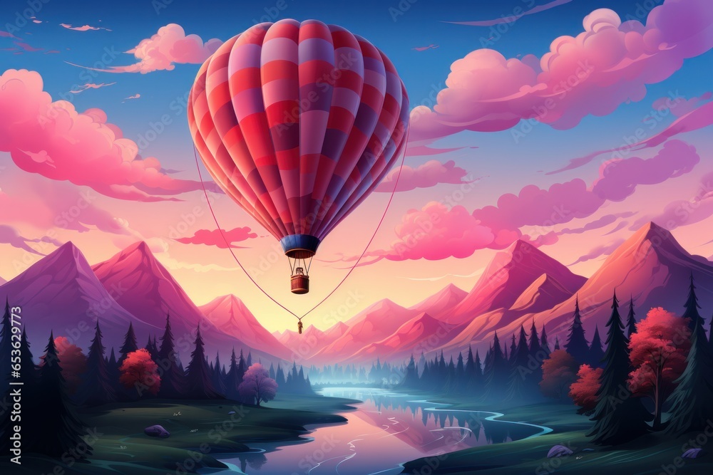 Fototapeta premium hot air balloon generative ai