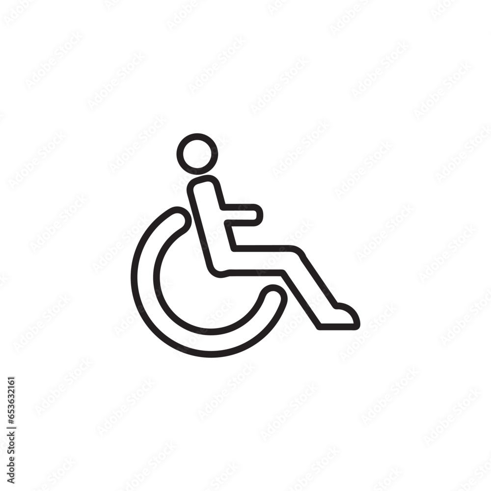 Vector icon disabilities. Wheelchair symbol icon Vector icon disabilities. Wheelchair symbol icon