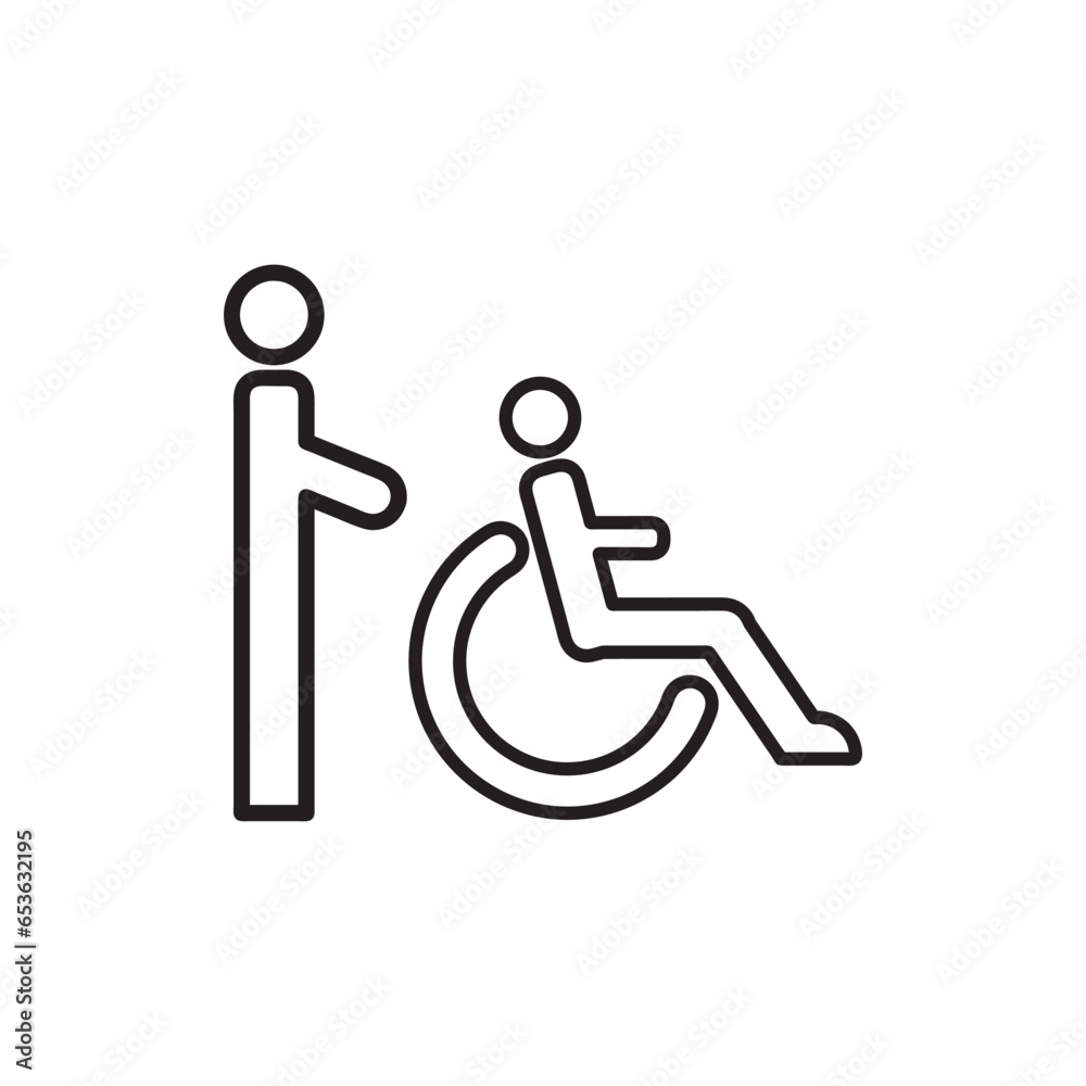 Vector icon disabilities. Wheelchair symbol icon Vector icon disabilities. Wheelchair symbol icon
