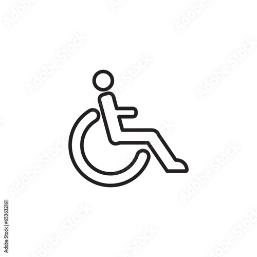 Vector icon disabilities. Wheelchair symbol icon 