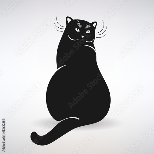 The Cat Sitting with His Back