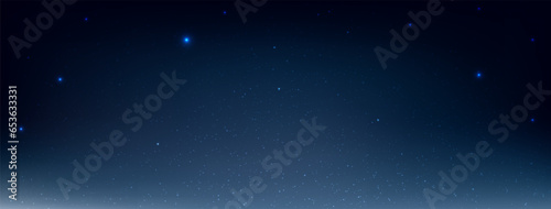 The bright star in night sky, Space universe background, Stardust and bright shining stars in universal, Vector illustration.