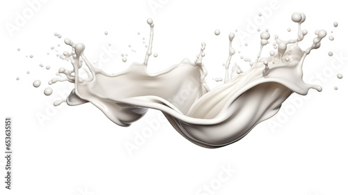 Milk Splash isolated on transparent background, Generative ai