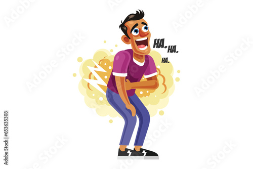Man Laughing Out Loud Vector Illustration