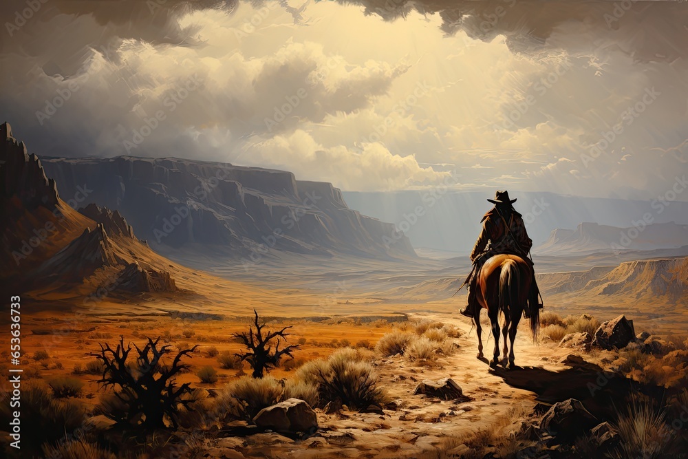 Cowboy from the west - obrazy, fototapety, plakaty 