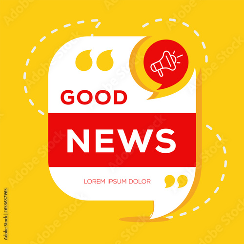 Creative (Good news) text written in speech bubble, Vector illustration.