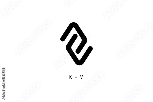 vector of letter K+V logo, with simple and modern style.
suitable for company with k+ v inisial photo