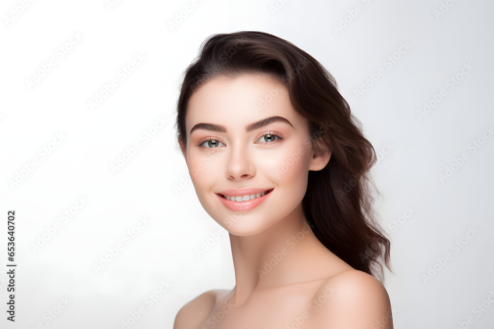 Radiant Smile: Portrait of a Happy Young Woman Embracing Beauty and Skincare Radiant Smile: Portrait of a Happy Young Woman Embracing Beauty and Skincare