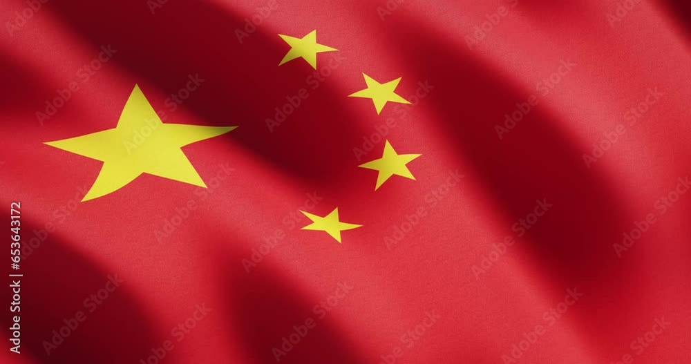 Loopable animation of the flag of China - 3D Animation Loopable animation of the flag of China - 3D Animation