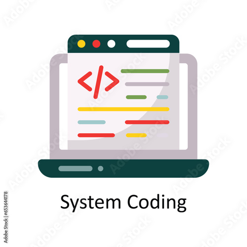 System Coding vector Flat Icon Design illustration. Symbol on White background EPS 10 File 