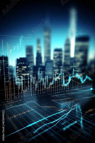 Background conceptual image with market graphs and diagrams