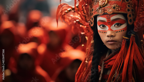 Traditional Asian masks, Chinese New Year concept © terra.incognita