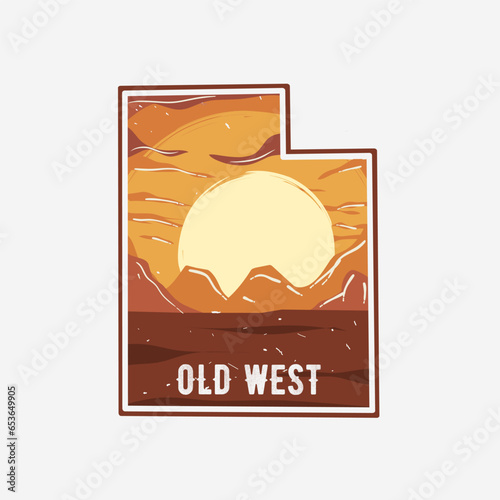 vector of utah old western perfect for print, apparel design, etc