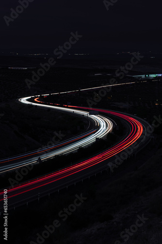 Photo of a long exopsure taken in a southern spanish highway. photo