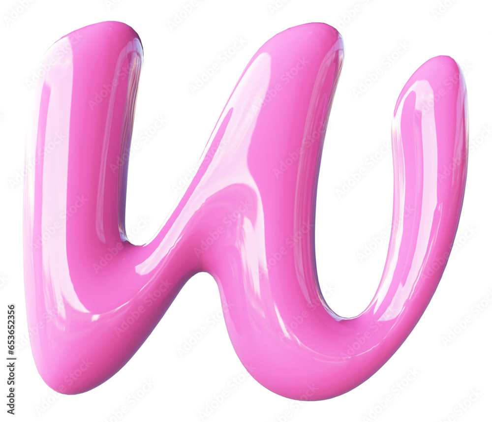 Pink Letter W Bubble - 3d Aphabet Font Pink Letter W Bubble - 3d Aphabet Font