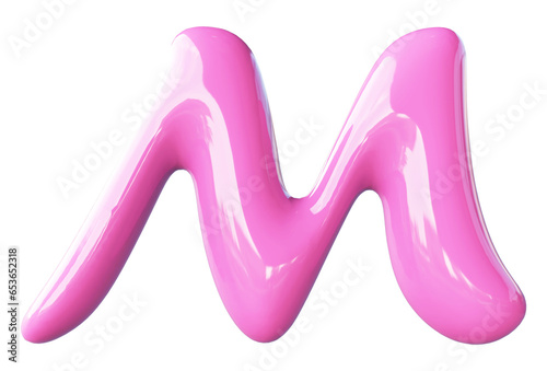Pink Letter M Bubble - 3d Aphabet Font